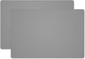 Silicone Placemats, Food-Grade Non-Slip Waterproof, Dining, Stain Resistant, Countertop Protector, Kitchen Counter Mat, Heat Resistant, Baking mat Dishwasher Safe (23.6"×15.7"-2pack, Gray)