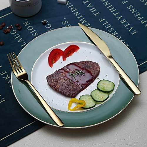 Gold Steak Knives Set 12 Piece, Premium Stainless Steel 6 Dinner Forks and 6 Dinner Knives Set, Steak Knives Steak Forks for 6 Person, Dishwasher Safe (Shiny Gold) - Image 4