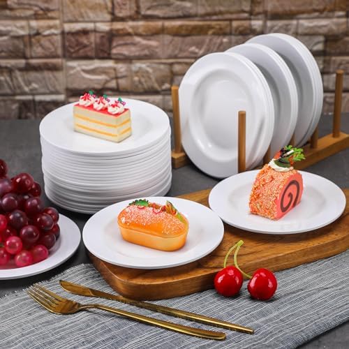 Vesici 36 Pieces Melamine Appetizer Plates White Dessert Plates, 5.91 Inch - Image 3