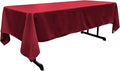 LA Linen Polyester Poplin Washable Rectangular Tablecloth, Stain and Wrinkle Resistant Table Cover 60x126, Fabric Table Cloth for Dinning, Kitchen, Party, Holiday 60 by 126-Inch, Cranberry