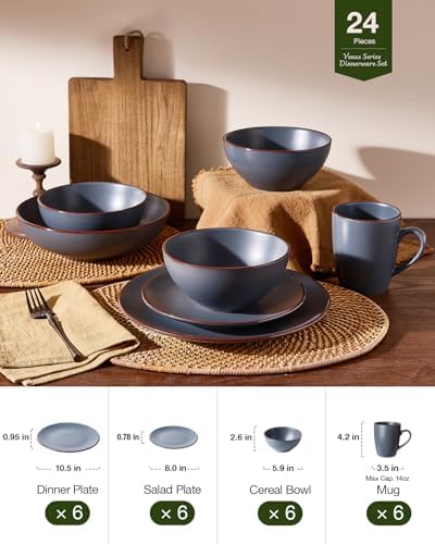 Famiware Venus Dinnerware Sets with Mugs, Ceramic Plates and Bowls for 6 - Image 5