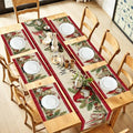 ANNA QUEEN Christmas Gnome Table Runner and Placemats Set of 6, 13"x72" Rustic Table Runner with 12"x18" Placemats, Farmhouse Holiday Dining Table Set by ANNAQUEEN