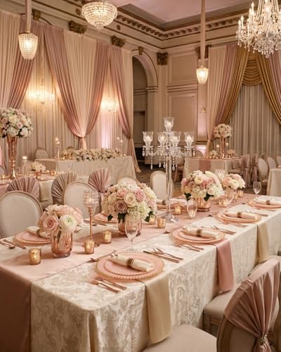 Supernal 30 Pack Pre Rolled Rose Gold Plastic Silverware, Linen Napkin - Image 6
