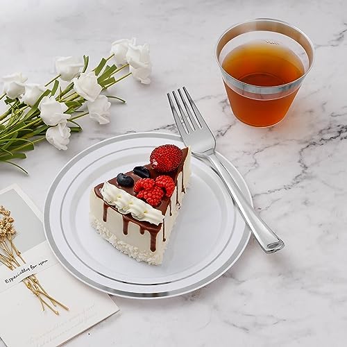 BESTVIP 900PCS Silver Dinnerware Set for 150 Guests, - Image 5