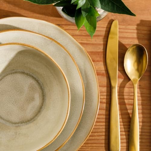 Gibson Elite Plates and Bowls Set, 12 Piece Dinnerware Set for 4, Beige - Image 7