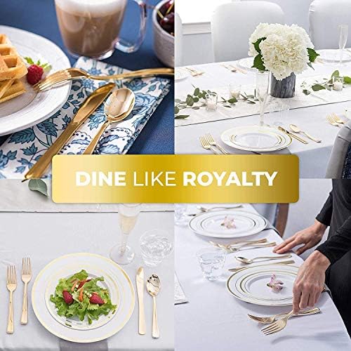 Gold Plastic Silverware Set (160 Bulk Pack) Disposable Cutlery Utensils, 80 Forks, 40 Knives, 40 Spoons, Heavy Duty Flatware For Holidays, Parties, Dinners, Weddings, and Occasions - Image 4