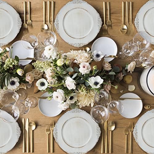 MAONAME Antique White Charger Plates, Round Plate Chargers Set of 12 - Image 2