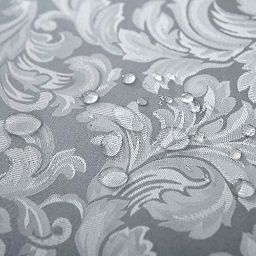 EHouseHome Damask Jacquard Cloth Napkins Waterproof Spillproof Polyester Fabric Napkins,Silver Grey,Set of 4, 17 x 17 Inch - Image 4