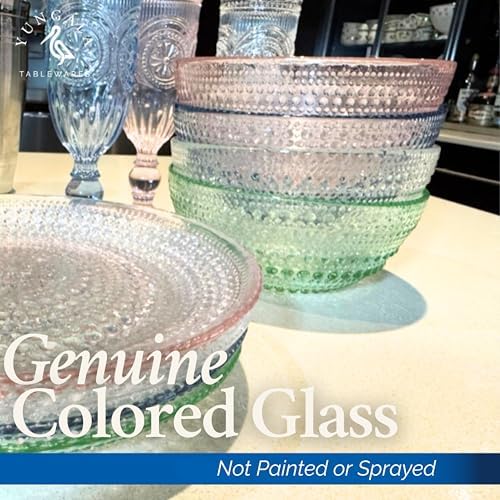 Multi Colored Glass Bowl Set of 4 Hobnail Bowls 20 oz - Image 6