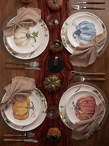 Bico Pumpkin Feast Salad Plates Set of 4, 8.75 Inch Ceramic Dessert Plates for Salad, Appetizer, Side Dishes, Microwave and Dishwasher Safe, Gift for Housewarming and Thanksgiving - Image 5