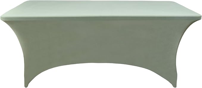 124 2-Pack 8ft Spandex Table Covers for Rectangle Folding Tables - Washable Elastic Tablecloth - Ultimate Fitted Table Protector for Parties, Banquet, and Wedding