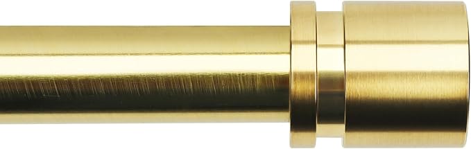 Curtain Rods for Windows 16 to 200 Inches Adjustable Length 1 Inch Diameter Window Curtain Rod with Aluminium Finials, Gold