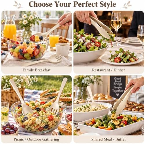 24 Pcs Ivory Plastic Serving Utensils Set, Serving Spoons For Buffet - Image 7