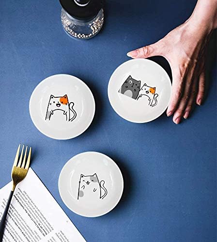 4pcs Ceramics Cat Dinner Relish Dishes Seasoning Dishes Dipping Appetizer Plates - Image 5