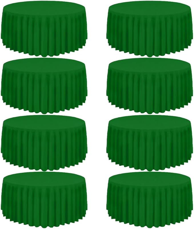 8 Pack Round Tablecloth 90 Inch Green Table Cloth for Round Tables, Washable Polyester Tablecloth Stain and Wrinkle Resistant Decorative Table Cover for Wedding Party Dining Banquet