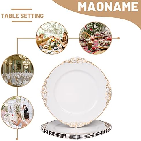 MAONAME White Charger Plates Set of 6, Plate Charges for Dinner Plates - Image 6