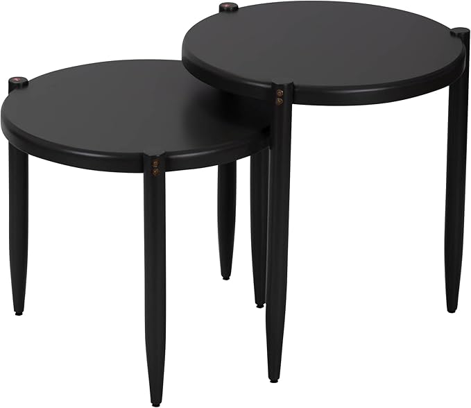 Leick Home Redonda Bay Side Tables 2 Pack, Urbane Bronze, Small Table 21.6 in H x 19.7 in W, Large Table 23.6 in H x 21.6 in W, 228361-BRZ