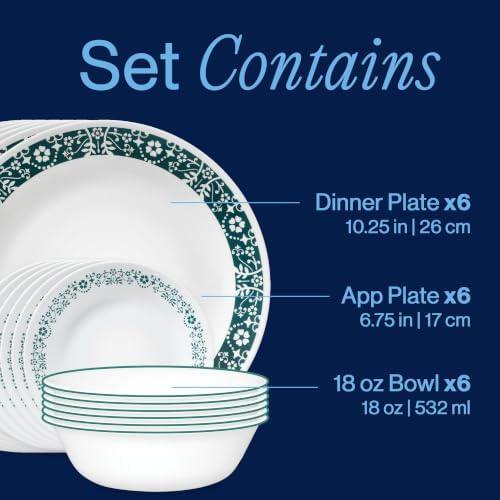 Corelle Penelope 18-Piece Dinnerware Set, Service for 6 - Image 3
