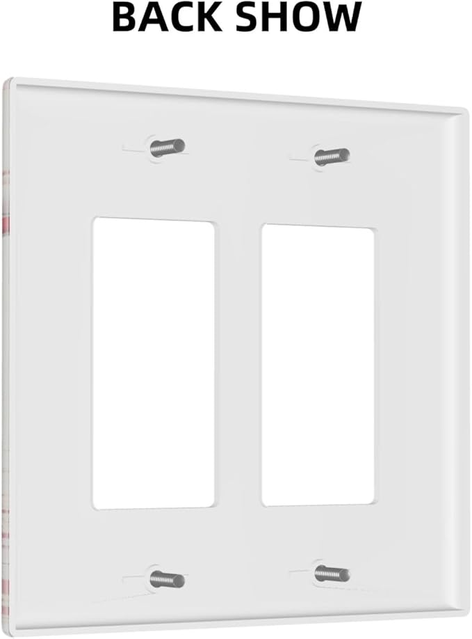 Outlet Covers Baseball Sports Ball Game 2 Gang Light Switch Cover Double Rocker Wall Plate Decorative GFCI Receptacle Electrical Switchplate for Bathroom Bedroom Decor（2 Pack）