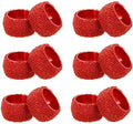 COTTON CRAFT Glitz Handmade Beaded Napkin Rings - Set of 12 - Red by COTTONCRAFT