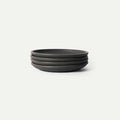 MORA Large Plates Set of 4, 10.5 inch Ceramic Pottery Dinner Plates - Microwave, Oven and Dishwasher Safe - Liquorice