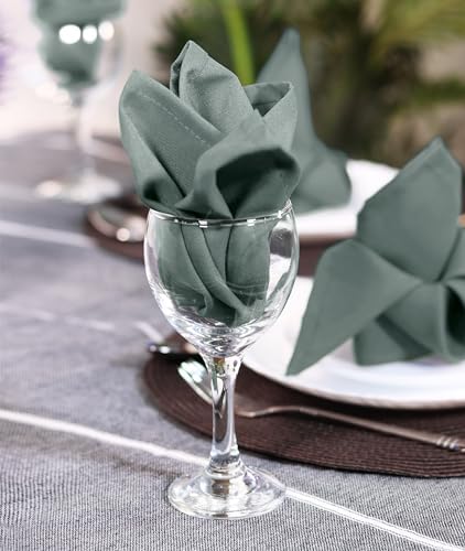 Utopia Home Light Grey Cloth Napkins (12 Pack, 17x17 Inches), Ideal Dinner Napkins for Party, Wedding and Lunch/Dinner - Image 5
