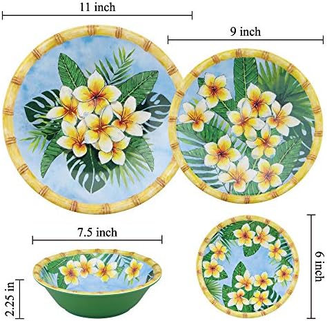 UP Plumeria Melamine Round Dessert Plates, Small Serving Plates, for Appetizer, Snacks, and Side Dishes, 6 Inch, Set of 4 - Image 2