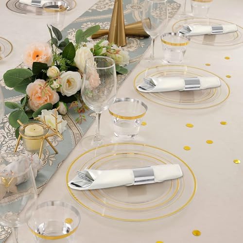 60 Pack Pre Rolled Silver Plastic Silverware Set with Napkin - Image 6