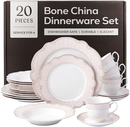 Joseph Sedgh Collection Sandra Bone China Dinnerware Set, 20-Piece by JosephSedghCollection