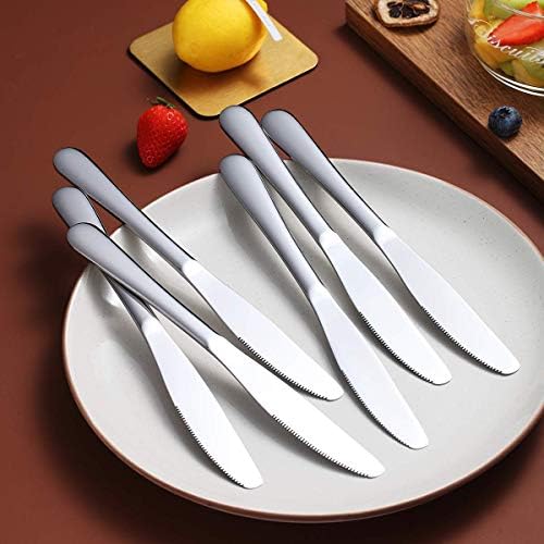Berglander Dinner Knives Set Of 6, Stainless Steel Shiny Mirror Dinner Knife, Butter Knife Spreader Table Knives Sturdy And Dishwasher Safe - Image 3