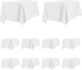 PureFit 10 Pack Rectangle White Table Cloths 60 x 126 Inch for 6Ft Tables, Stain and Wrinkle Resistant Table Linens for Home Use, Wedding, Party, Banquet and Camping