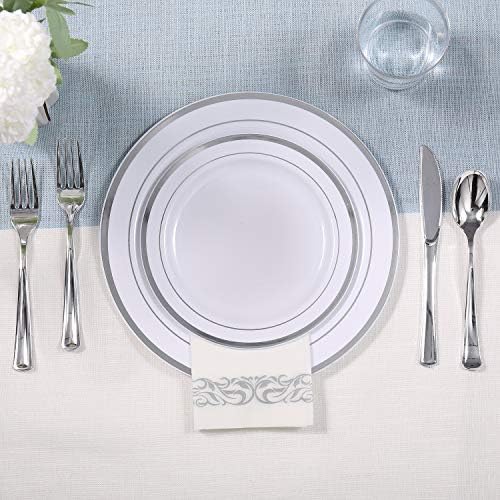 FOCUSLINE 175 Pieces Silver Dinnerware Set for 25 Guests - Image 5