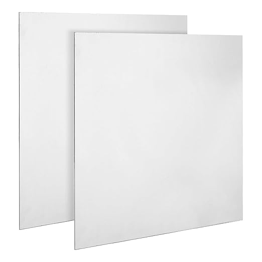 2 Pack 14 Gauge Sheet Metal 12x12 Stainless Steel Sheets 2mm Cold Rolled Steel Plate Weldable Metal Panels for DIY Craft Projects, Industrial, Professional