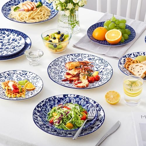 vancasso 10.25" Blue Dinner Plates Set of 6, Porcelain Vintage - Image 4