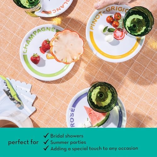 Sophistiplate Melamine Appetizer Plates with Wine Glass Holder by Meg Quinn – Charcuterie Accessories, Wine & Cheese Gifts for Entertaining - Image 6