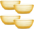 Amber Glass Bowl Set of 4 Hobnail Pressed Glass Bowls 20 oz by Yungala