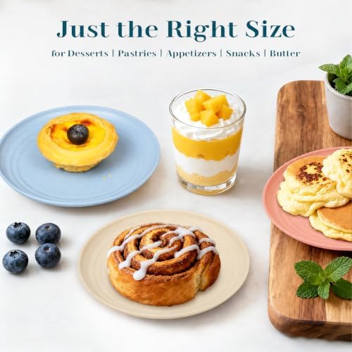Small Plates 5.7 Inch, Wheat Straw Plates Sets of 8 - Colorful - Image 6