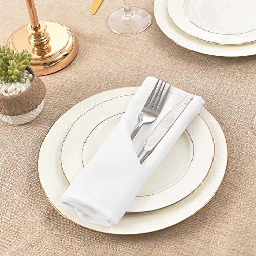 Hiasan Cloth Napkins Set of 6, 20 x 20 Inch, White - Image 3