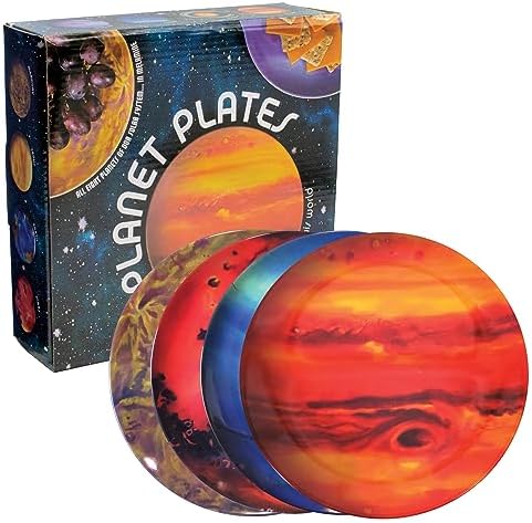 The Unemployed Philosophers Guild Planet Plates - 8" Melamine Astronomy Dessert Plates, Perfect for Appetizers and Snacks, Boxed Set of 8 by TheUnemployedPhilosophersGuild