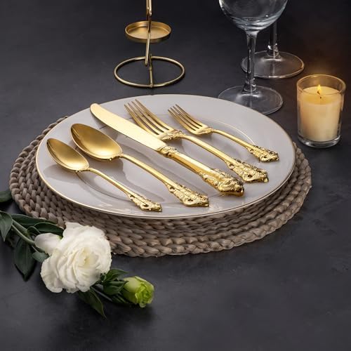 KEAWELL Luxury 4-Piece 18/10 Stainless Steel Dinner Fork Set (Gold) - Image 4