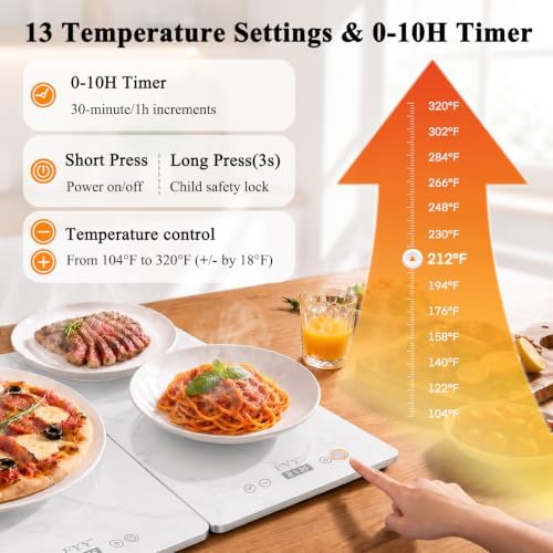 FYY Electric Warming Tray - 3-Panel Food Warmers for Parties Buffet Marble - Image 4
