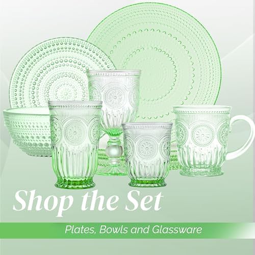 Green Glass Bowl Set of 4 Hobnail Pressed Glass Bowls 20 oz - Image 6