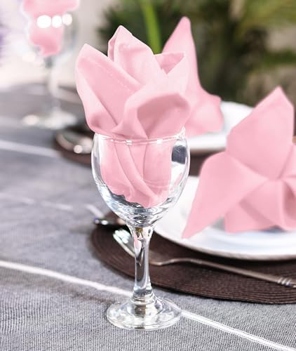 Utopia Home [12 Pack, Pink] Cloth Napkins 20x20 Inches, 100% Polyester - Image 5