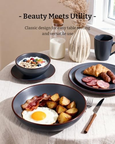 Famiware Venus Dinnerware Sets with Mugs, Ceramic Plates and Bowls for 4 - Image 3