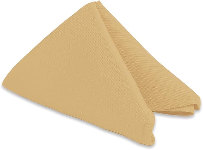 Polyester Cloth Napkins - Washable Soft Table Linens - Durable & Elegant for Dining, Restaurants, Weddings, Events, Rentals, Banquets, & Parties - Premium Quality Set of 250, Gold, 20"x20"