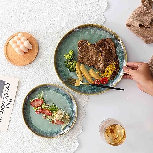 Henten Home Ceramic 11 Dinner Plates, French Country Pasta Plate Set of 4 - Image 3