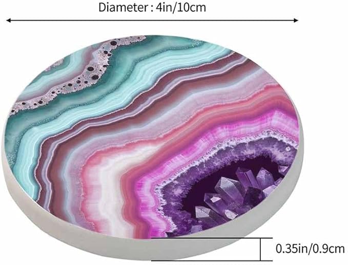 Liquid Modern Art Cup Coasters Set of 2 Contemporary Artwork Unique Trendy Design Wooden Table Apartment Decor 100% Diatomite for Drinking Glasses,4 Inches