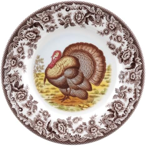 Spode – Woodland – Turkey Salad Plate - Brown/White by Spode
