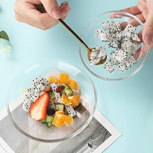 WHJY 6 pcs Clear Glass Plates, 4.5 inch Glass Plate Set, Small Dessert Plates Tea Plates Bulk - Image 4