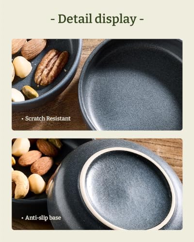 famiware Ceramic Soy Sauce Dish, 4oz Dipping Bowls Set of 6, Matte Black - Image 3